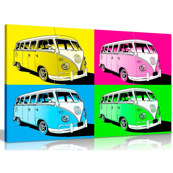 Panther Print Large Pop Art Volkswagen Camper Van Wrapped Canvas Art Prints Wayfair.co.uk
